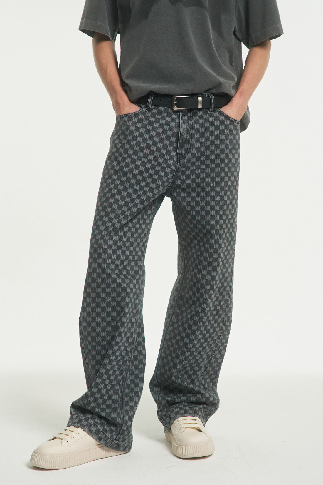 MEA LOGO ALL-OVER DENIM PANTS