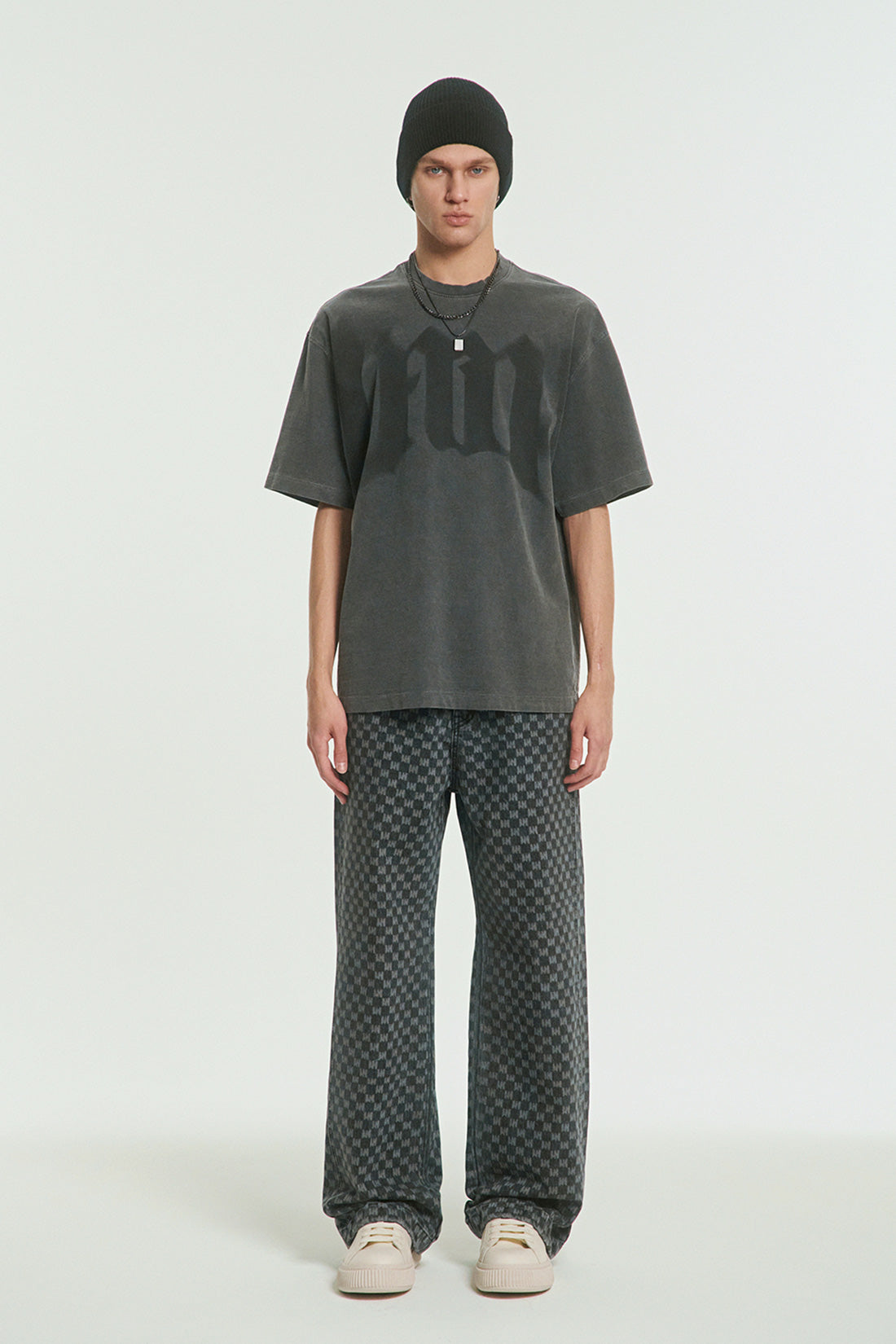 MEA LOGO ALL-OVER DENIM PANTS