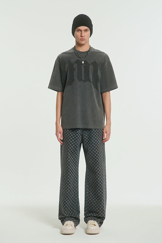 MEA LOGO ALL-OVER DENIM PANTS